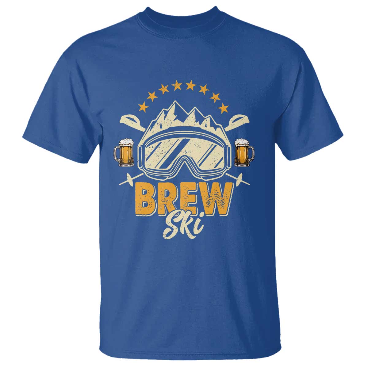 Brewski Skiing Beer T Shirt Funny Skiing Skier Ski Vacation - Wonder Print Shop