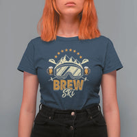 Brewski Skiing Beer T Shirt For Women Funny Skiing Skier Ski Vacation - Wonder Print Shop