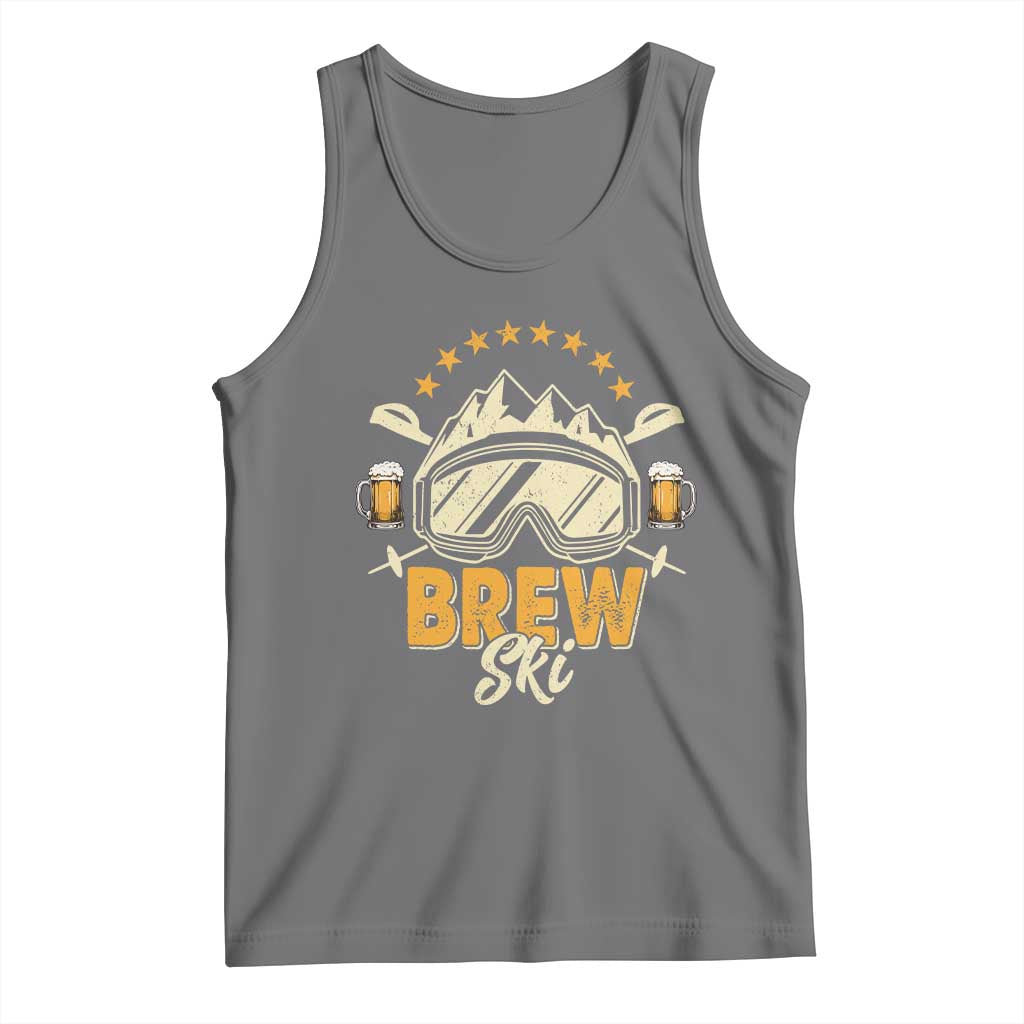Brewski Skiing Beer Tank Top Funny Skiing Skier Ski Vacation - Wonder Print Shop