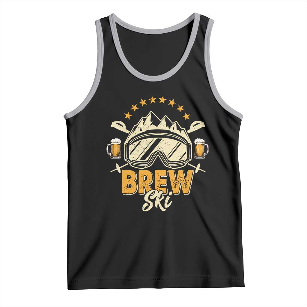 Brewski Skiing Beer Tank Top Funny Skiing Skier Ski Vacation - Wonder Print Shop
