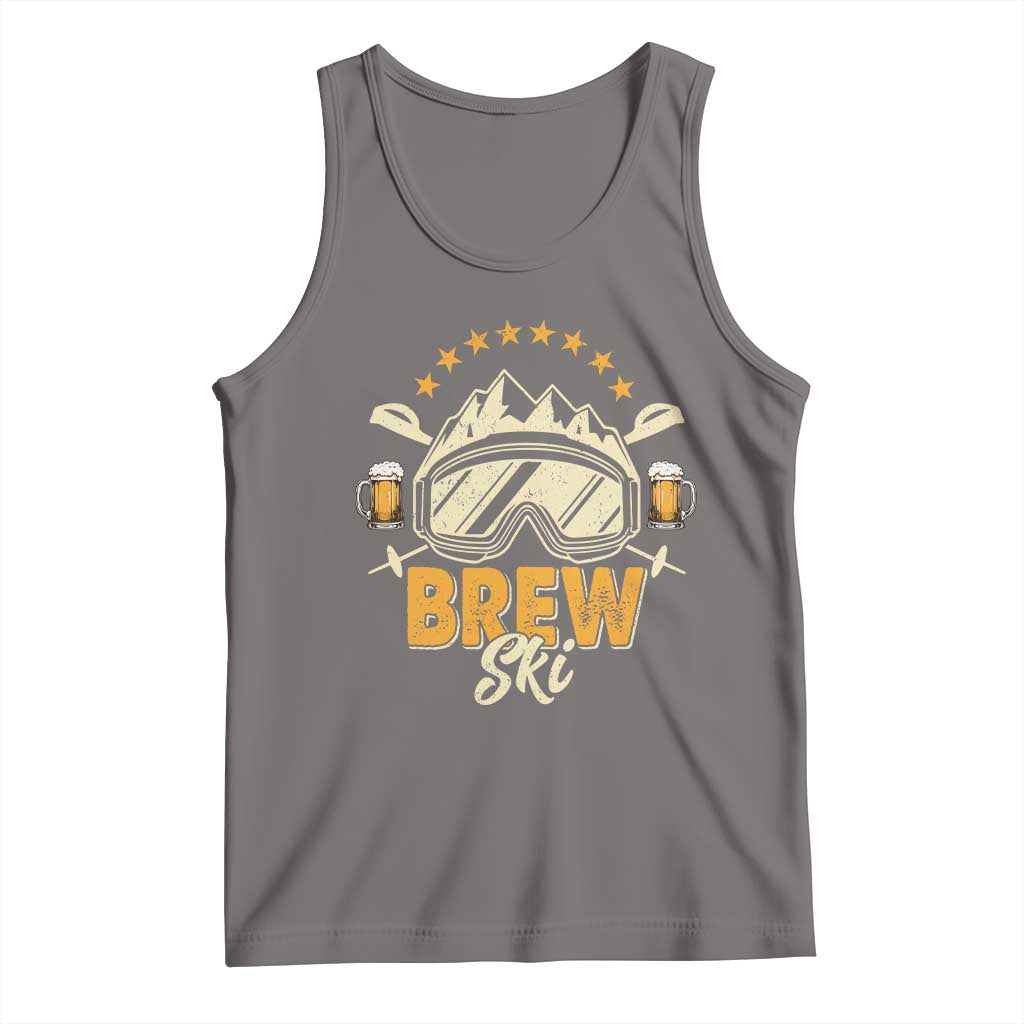 Brewski Skiing Beer Tank Top Funny Skiing Skier Ski Vacation - Wonder Print Shop