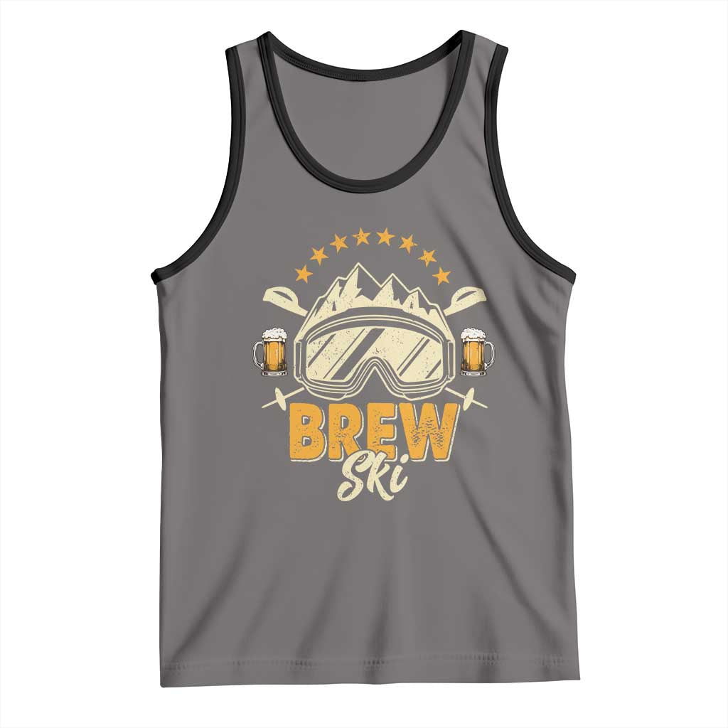 Brewski Skiing Beer Tank Top Funny Skiing Skier Ski Vacation - Wonder Print Shop