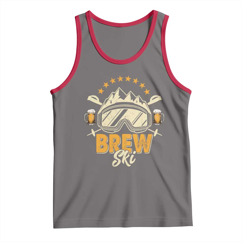 Brewski Skiing Beer Tank Top Funny Skiing Skier Ski Vacation - Wonder Print Shop