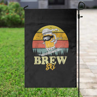 Brewski Skiing Beer Garden Flag Funny Skiing Skier Ski Vacation Retro Sunset - Wonder Print Shop