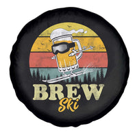 Brewski Skiing Beer Spare Tire Cover Funny Skiing Skier Ski Vacation Retro Sunset - Wonder Print Shop