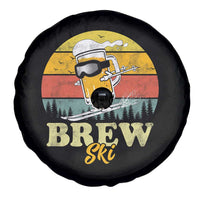 Brewski Skiing Beer Spare Tire Cover Funny Skiing Skier Ski Vacation Retro Sunset - Wonder Print Shop