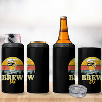 Brewski Skiing Beer 4 in 1 Can Cooler Tumbler Funny Skiing Skier Ski Vacation Retro Sunset - Wonder Print Shop