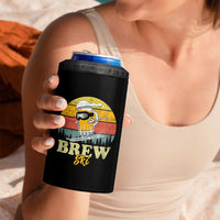 Brewski Skiing Beer 4 in 1 Can Cooler Tumbler Funny Skiing Skier Ski Vacation Retro Sunset - Wonder Print Shop