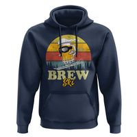 Brewski Skiing Beer Hoodie Funny Skiing Skier Ski Vacation Retro Sunset - Wonder Print Shop