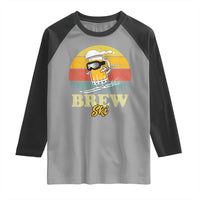 Brewski Skiing Beer Raglan Shirt Funny Skiing Skier Ski Vacation Retro Sunset - Wonder Print Shop