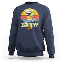 Brewski Skiing Beer Sweatshirt Funny Skiing Skier Ski Vacation Retro Sunset - Wonder Print Shop