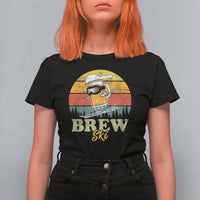 Brewski Skiing Beer T Shirt For Women Funny Skiing Skier Ski Vacation Retro Sunset - Wonder Print Shop