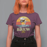 Brewski Skiing Beer T Shirt For Women Funny Skiing Skier Ski Vacation Retro Sunset - Wonder Print Shop