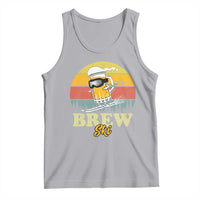 Brewski Skiing Beer Tank Top Funny Skiing Skier Ski Vacation Retro Sunset - Wonder Print Shop