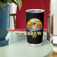 Brewski Skiing Beer Tumbler Cup Funny Skiing Skier Ski Vacation Retro Sunset - Wonder Print Shop