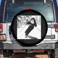 Funny Skiing Nun Graphics Photo Skier Winter Sport Spare Tire Cover - Wonder Print Shop