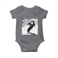 Funny Skiing Nun Graphics Photo Skier Winter Sport Baby Onesie - Wonder Print Shop