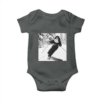Funny Skiing Nun Graphics Photo Skier Winter Sport Baby Onesie - Wonder Print Shop