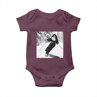 Funny Skiing Nun Graphics Photo Skier Winter Sport Baby Onesie - Wonder Print Shop