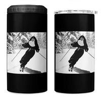 Funny Skiing Nun Graphics Photo Skier Winter Sport 4 in 1 Can Cooler Tumbler - Wonder Print Shop