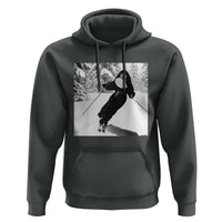 Funny Skiing Nun Graphics Photo Skier Winter Sport Hoodie - Wonder Print Shop