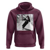 Funny Skiing Nun Graphics Photo Skier Winter Sport Hoodie - Wonder Print Shop