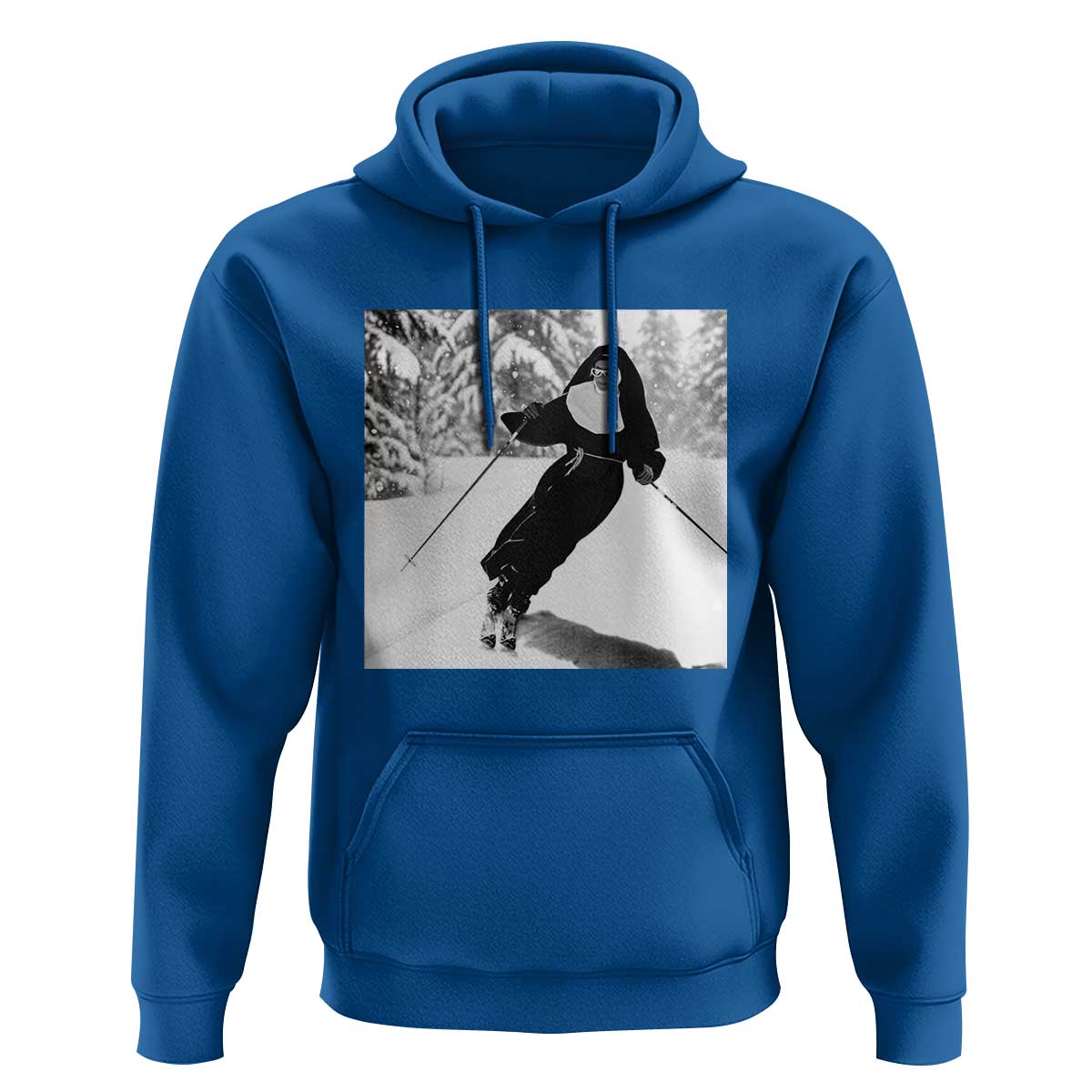 Funny Skiing Nun Graphics Photo Skier Winter Sport Hoodie - Wonder Print Shop