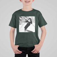 Funny Skiing Nun Graphics Photo Skier Winter Sport T Shirt For Kid - Wonder Print Shop