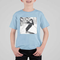 Funny Skiing Nun Graphics Photo Skier Winter Sport T Shirt For Kid - Wonder Print Shop