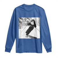 Funny Skiing Nun Graphics Photo Skier Winter Sport Long Sleeve Shirt - Wonder Print Shop