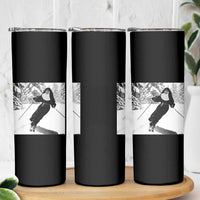 Funny Skiing Nun Graphics Photo Skier Winter Sport Skinny Tumbler - Wonder Print Shop