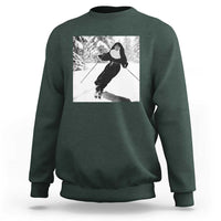 Funny Skiing Nun Graphics Photo Skier Winter Sport Sweatshirt - Wonder Print Shop