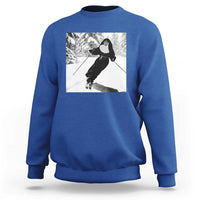 Funny Skiing Nun Graphics Photo Skier Winter Sport Sweatshirt - Wonder Print Shop