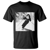 Funny Skiing Nun Graphics Photo Skier Winter Sport T Shirt - Wonder Print Shop