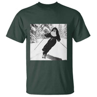 Funny Skiing Nun Graphics Photo Skier Winter Sport T Shirt - Wonder Print Shop