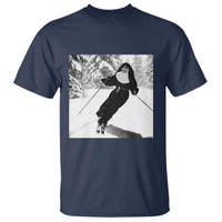 Funny Skiing Nun Graphics Photo Skier Winter Sport T Shirt - Wonder Print Shop