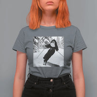 Funny Skiing Nun Graphics Photo Skier Winter Sport T Shirt For Women - Wonder Print Shop