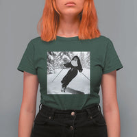 Funny Skiing Nun Graphics Photo Skier Winter Sport T Shirt For Women - Wonder Print Shop