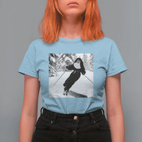 Funny Skiing Nun Graphics Photo Skier Winter Sport T Shirt For Women - Wonder Print Shop