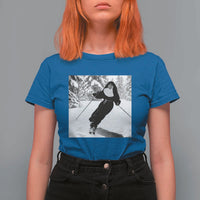 Funny Skiing Nun Graphics Photo Skier Winter Sport T Shirt For Women - Wonder Print Shop