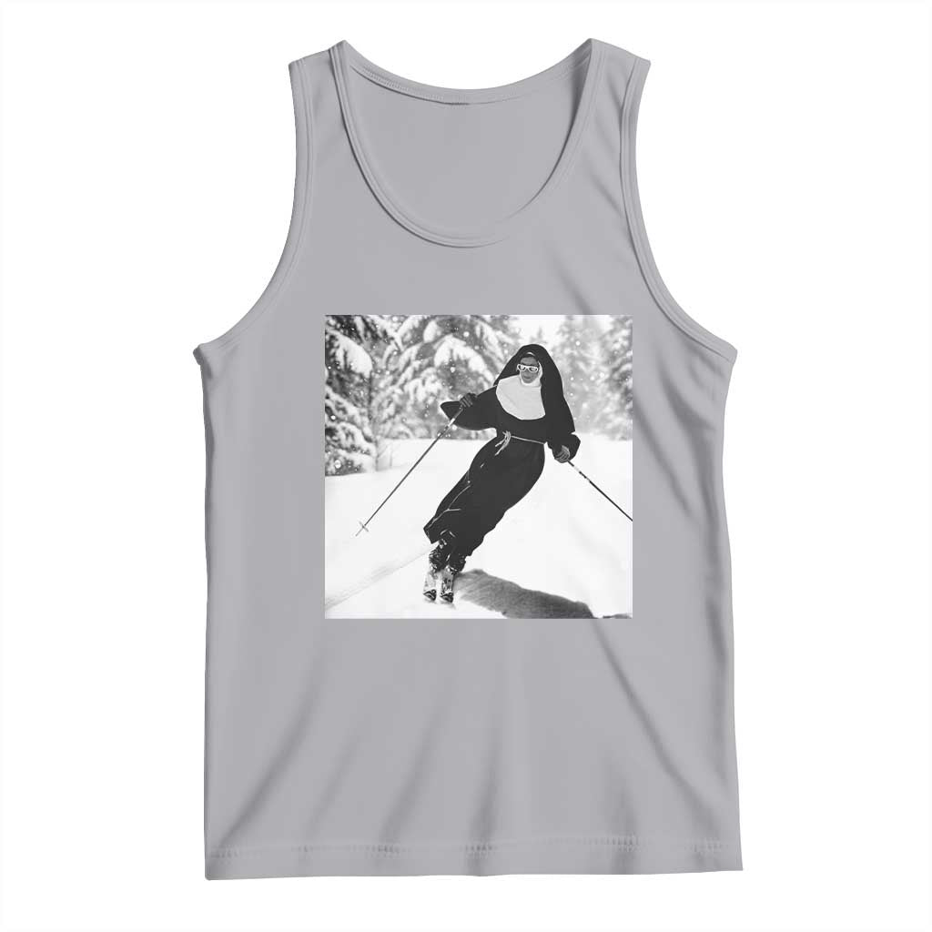 Funny Skiing Nun Graphics Photo Skier Winter Sport Tank Top - Wonder Print Shop