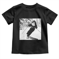 Funny Skiing Nun Graphics Photo Skier Winter Sport Toddler T Shirt - Wonder Print Shop