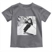 Funny Skiing Nun Graphics Photo Skier Winter Sport Toddler T Shirt - Wonder Print Shop