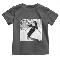 Funny Skiing Nun Graphics Photo Skier Winter Sport Toddler T Shirt - Wonder Print Shop