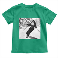 Funny Skiing Nun Graphics Photo Skier Winter Sport Toddler T Shirt - Wonder Print Shop