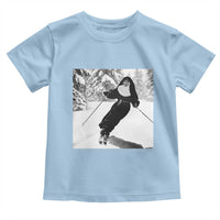Funny Skiing Nun Graphics Photo Skier Winter Sport Toddler T Shirt - Wonder Print Shop