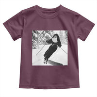 Funny Skiing Nun Graphics Photo Skier Winter Sport Toddler T Shirt - Wonder Print Shop