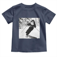 Funny Skiing Nun Graphics Photo Skier Winter Sport Toddler T Shirt - Wonder Print Shop