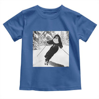 Funny Skiing Nun Graphics Photo Skier Winter Sport Toddler T Shirt - Wonder Print Shop