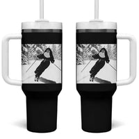 Funny Skiing Nun Graphics Photo Skier Winter Sport Tumbler With Handle - Wonder Print Shop